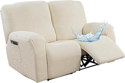 Gennia Recliner Loveseat Cover 4 Pieces, Waterproof Stretch Recliner Sofa by Genina