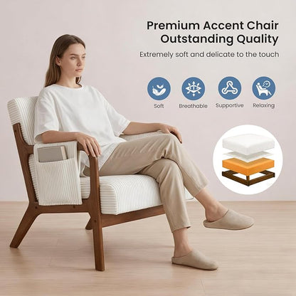 DUMOS Accent Chairs Set of 2, Mid Century Modern Accent Chair - Image 3