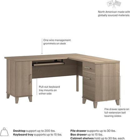 Bush Home 60-Inch L-Shaped Desk - Image 8