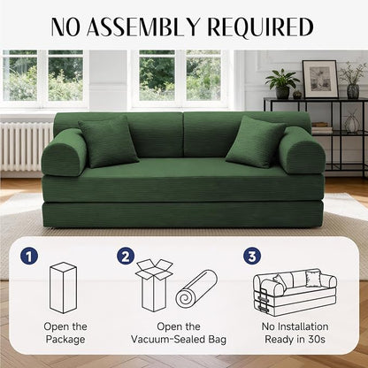 79'' Convertible Sofa Bed, 6 in 1 Folding Floor Futon Couch Sleeper - Image 6