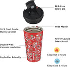 BJPKPK 18oz Tumbler With lid And Straw Stainless Steel Travel Coffee Mug Insulated Tumblers Cups,Passionate-Red