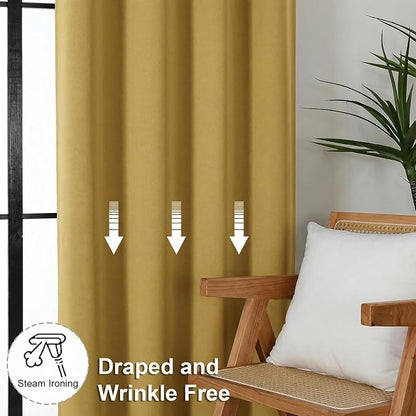 Simplebrand Ava Bright Gold Short Blackout Curtains - Image 7