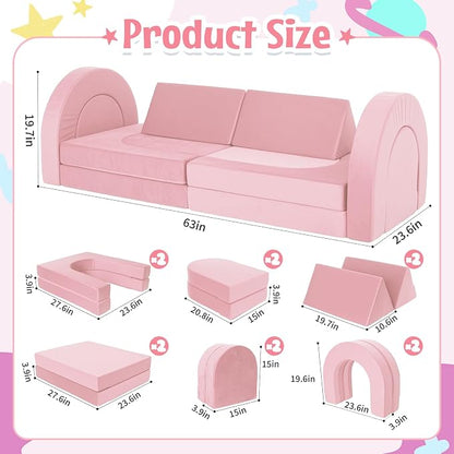 Kids Modular Play Sofa Convertible Foam Play Mat, Transformable Into a Game - Image 2