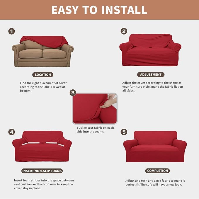 Easy-Going 100% Waterproof Chair Couch Cover, Stretch Jacquard Sofa Cover | - Image 5