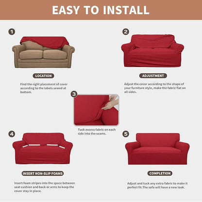 Easy-Going 100% Waterproof Chair Couch Cover, Stretch Jacquard Sofa Cover | - Image 5