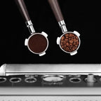 CrossCreek 54mm Espresso Bottomless Portafilter with 3 Ear | Fits 54mm Breville/Sage Barista Espresso Machine | Stainless Steel Basket and Solid Wood Handle | Espresso Accessories