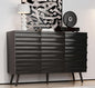 Fluted Storage Unit Cabinet, Modern Black Console Cabinets by Lovinouse