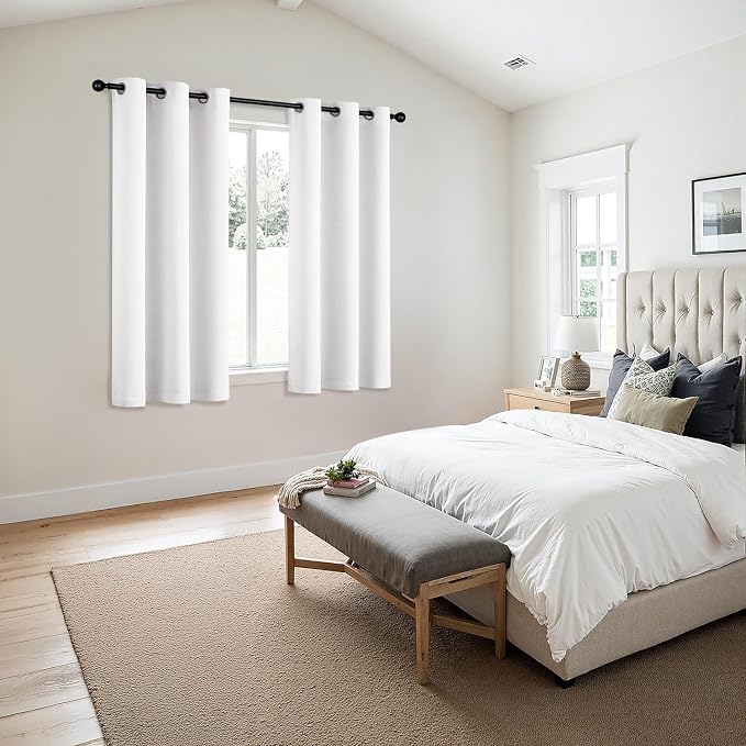 MIULEE Blackout Curtains for Bedroom 2 Panels 34 x 54 Inch Long Pure White | - Image 6