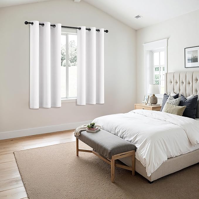 MIULEE Blackout Curtains for Bedroom 2 Panels 29 x 40 Inch Long Pure White | - Image 6