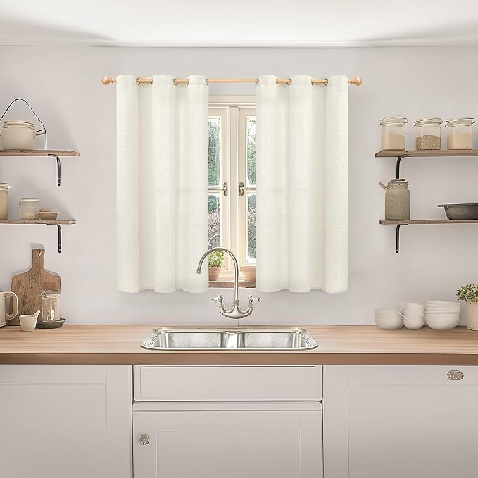 YoungsTex Short Linen Curtains 45 Inches Length - Image 2