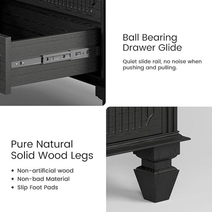 25.6'' Wide Bedside Table with 3 Drawers & Pull-out Tray, Smart Night Stand - Image 7