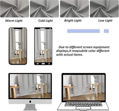 Simplebrand Silver Grey Blackout Curtains - Image 9