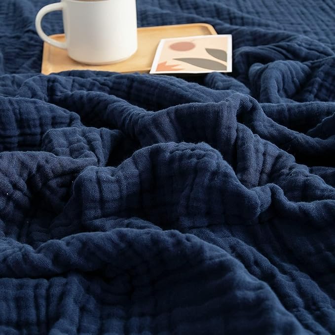 EMME Muslin Blankets for Adults Throw Blanket for Couch Breathable Gauze Soft by EMME