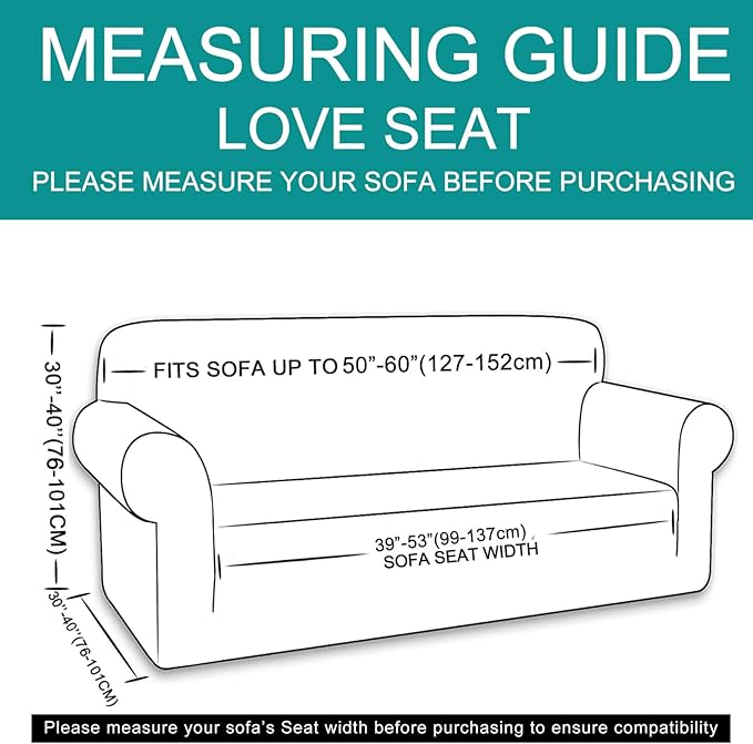 U-NICE HOME Loveseat Cover Stretch Couch Cover Sofa Slipcover, 1-Piece Sofa - Image 6