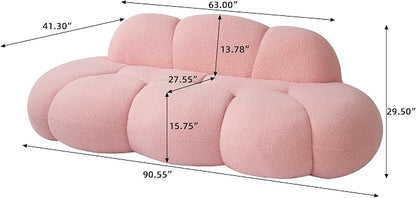 JACH 3 Seater Cloud Sofa for Living Room, Modern Sherpa Upholstered Sofa - Image 2