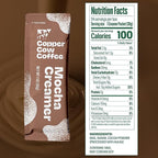 Copper Cow Coffee Sweetened Mocha Milk Creamer Singles (24 pack) | Vietnamese Inspired Coffee Creamer, All Natural Creamer Packets for Pour Overs & Lattes | No Refrigeration Needed