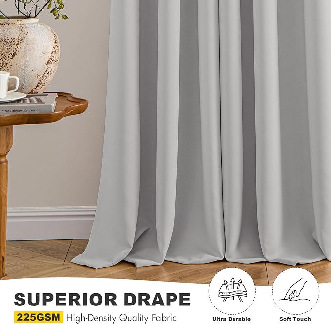 MIULEE Blackout Curtains for Bedroom 2 Panels 40 x 45 Inch Long Silver | - Image 5