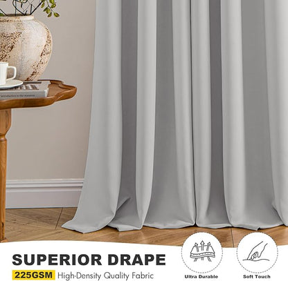 MIULEE Blackout Curtains for Bedroom 2 Panels 40 x 84 Inch Long Silver | - Image 5