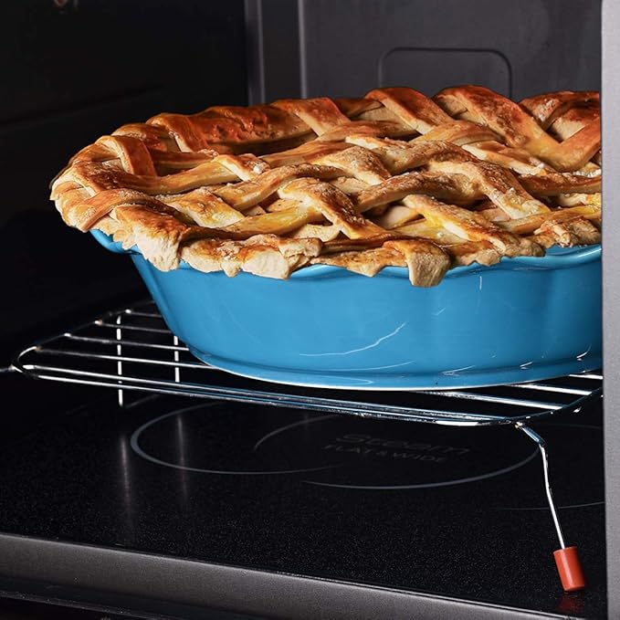 Bosmarlin Ceramic Pie Pan, 9 Inches Pie Dish, 50 oz, Pie Plate for Baking, Microwave, Oven Safe and Dishwasher safe (Cerulean blue, 9 inches)