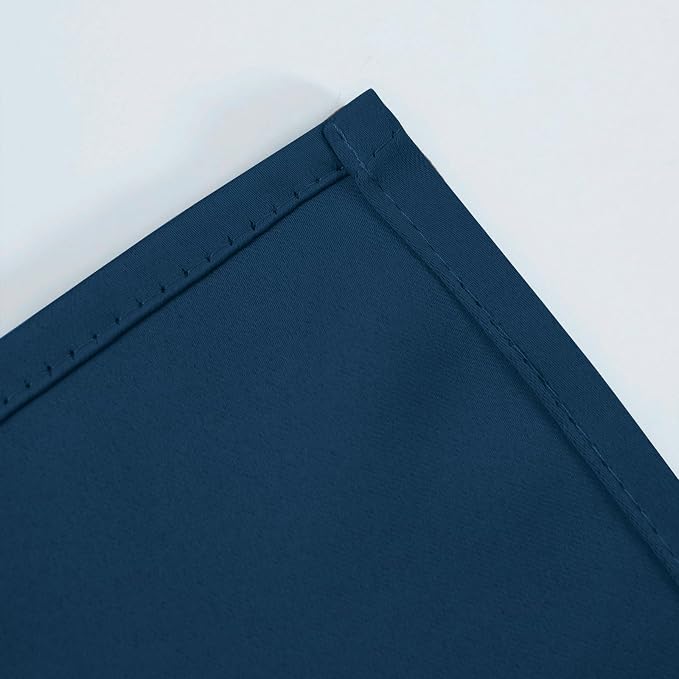 Blackout Curtains 66 x 54 Inch Long Navy Blue Curtains Set of 2 Panels Room - Image 7