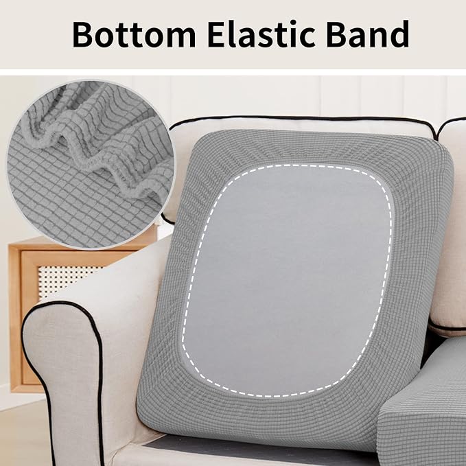 Easy-Going Stretch 3 Pieces Couch Cushion Cover - Image 4