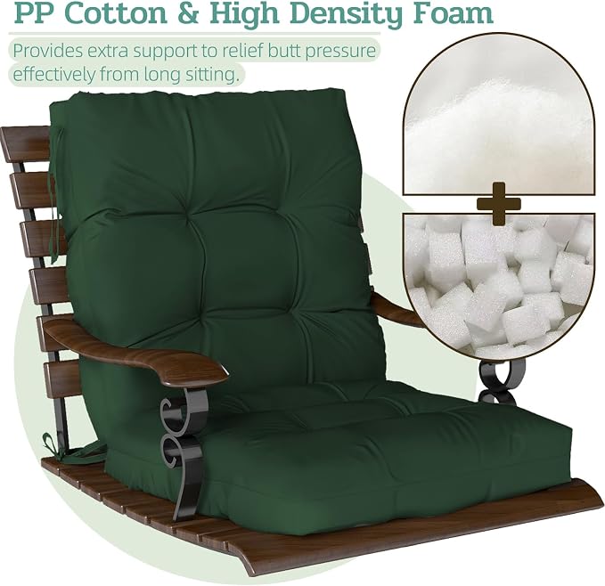 Outdoor Chair Cushions Set of 2, High Back Soft Seat Pad - Image 4