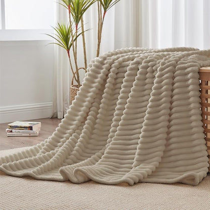 BEDELITE Ribbed Fleece Throw Blanket - Image 3