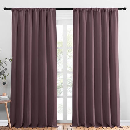NICETOWN 2 Panels Blackout Curtains, Rod Pocket Thermal Insulated Drapess by NICETOWN