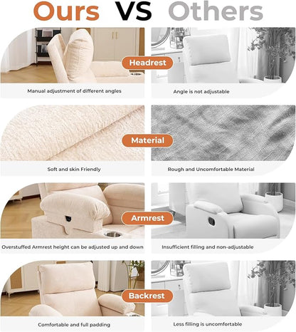 Rocking Chair Nursery with Adjustable Armrests, Electric Glider Recliner - Image 7
