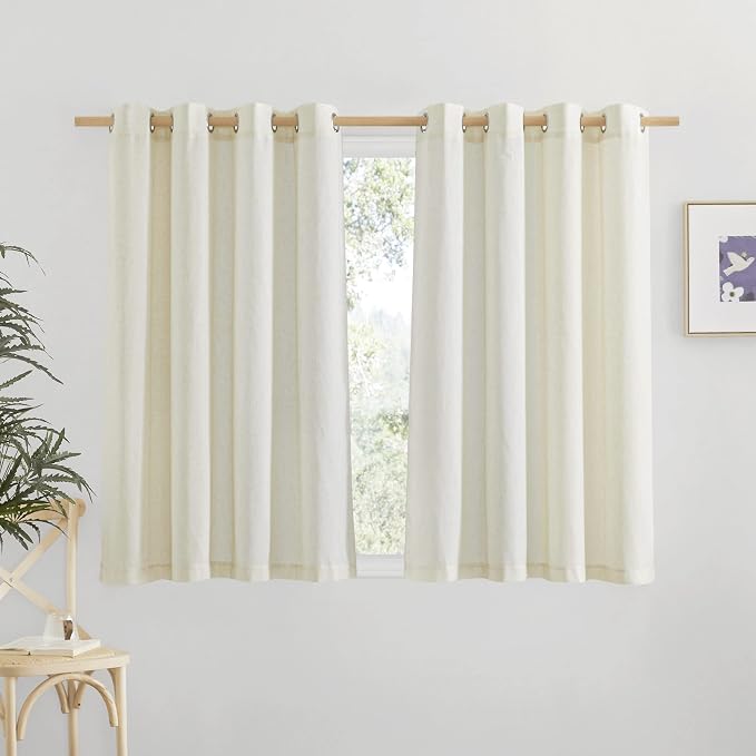 NICETOWN Linen Blend Kitchen Window Curtains Over Sink, Grommet Short Curtains by NICETOWN