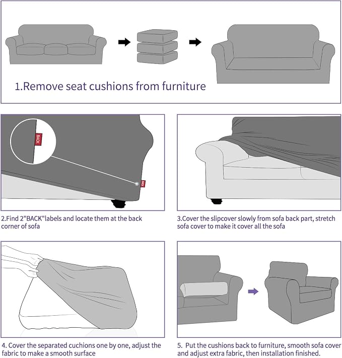 ZNSAYOTX 2 Piece Chair Covers for Living Room - Image 7