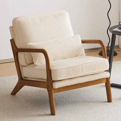 VINGLI Upgraded Premium Corduroy Accent Chair, Upholstered Arm Chair, Solid by VINGLI