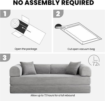 79'' Sleeper Couch Bed, 5 in 1 Convertible Floor Sofa, Folding Modular Couch - Image 7