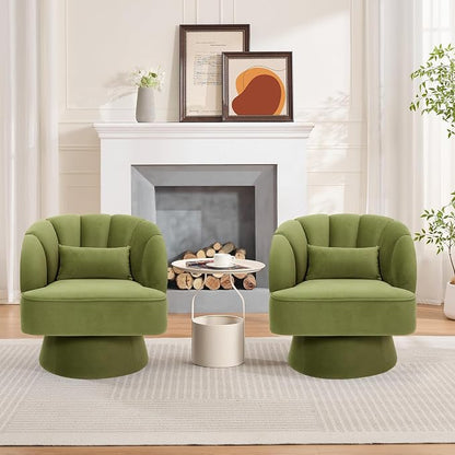 Garvee Ultra-Plush Swivel Accent Chair, 360° Barrel Lounge Chair - Image 6