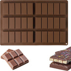 2 PCS Chocolate Molds, Candy Bar Mold, Silicone Deep Chocolate Bar Mold, Non-stick Eusable High and Low Temperature Resistant for Home-Made Chocolate (Rectangle)