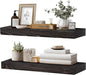 24x8x1.6 inch Floating Shelves Set of 2 – Solid Wood Rustic Black Wall Mounted by YLYHSST
