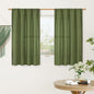 Short Olive Green Linen Curtains 48 Inch by LAMIT