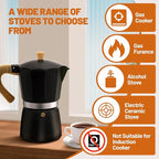 9 Cup Aluminum Espresso Stovetop Moka Pot Express Coffee Maker Percolator Italian Classic Mocha Coffee Machine for Italian and Cuban Cafe Brewing for Home & Camping 450ml 15oz
