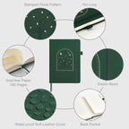 &And Per Se Lined Journal Notebook for Women&Men with Pattern, 160 Pages 100GSM Thick Paper, A5 Hardcover Journals for Writing(Dark Green)