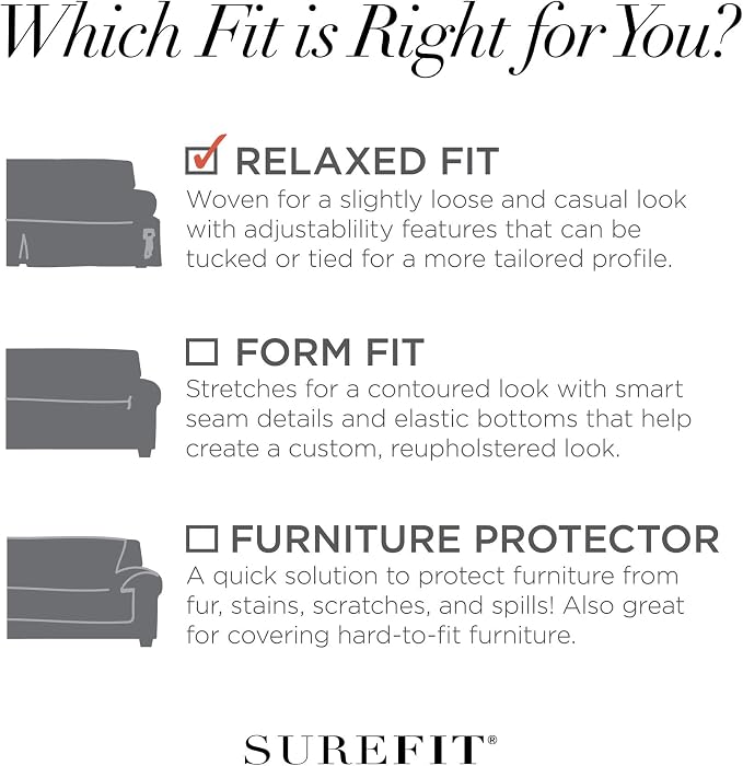 SureFit Cotton Duck Loveseat Box Cushion One Piece Slipcover, Furniture Cover - Image 5