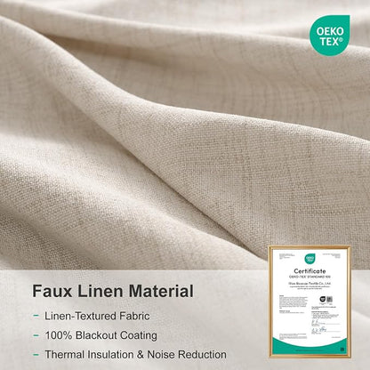 Linen Textured Total Blackout Curtains - Image 7