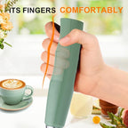 YUSWKO Granite Rechargeable Milk Frother for Coffee with Stand, Handheld Drink Mixer with 3 Heads 3 Speeds Electric Stirrers for Latte, Cappuccino, Hot Chocolate, Egg