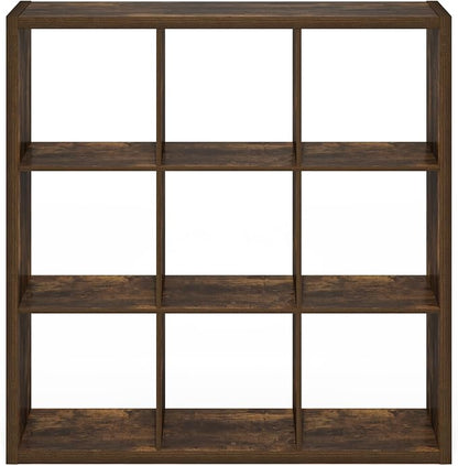 Furinno Cubicle Book Shelf, 9-Cube Bookshelf, Extra Thick Frame Reversible - Image 4