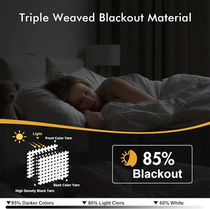 MIULEE Blackout Curtains for Bedroom 2 Panels 40 x 72 Inch Long Sand | Thermal - Image 2