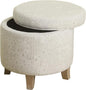 Homepop Home Decor | Upholstered Round Storage Ottoman | Ottoman by HomePop