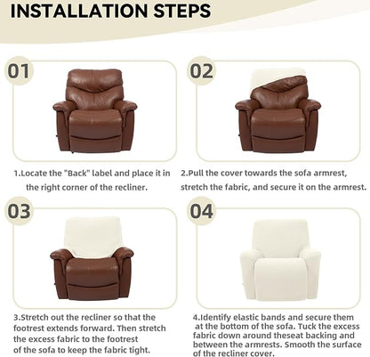 Cupuamon Recliner Chair Covers, Lazy Boy Recliner Covers Stretch Reclining - Image 6