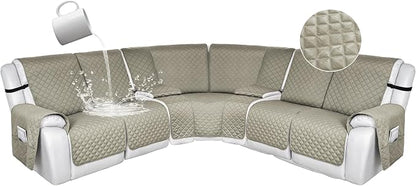 HDCAXKJ 100% Waterproof Reclining Sectional Couch Covers L Shape Recliner Sofa by HDCAXKJ