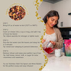 Apple Cranberry Harvest Tea, Organic Loose Leaf Herbal Tea – Real Fruit, Summer Juice, Caffeine-Free, Refreshing Sweet Iced Drink – 4 oz Resealable Bag (Makes 50 Cups)