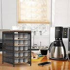 NANANARDOSO Coffee Pod Holder for Counter, 5 Tier Coffee Pod Drawer for Keurig Pod Storage Drawer Holder, 90 Capacity Pods Storage Organizer Cups Capsule with Sliding Baskets for Coffee Station