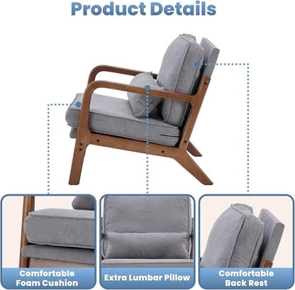 DUMOS Mid Century Accent Chair, Modern Living Room Chair - Image 5